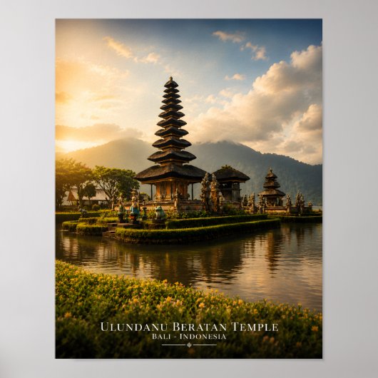 Ulundanu Beratan Tempel Bali Poster (Voorkant)