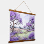 Ulupalakua Jacaranda Bomen Hangend Wandkleed (Gebogen)
