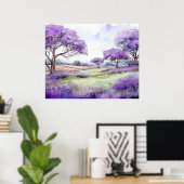 Ulupalakua Jacaranda Bomen Poster (Thuiskantoor)