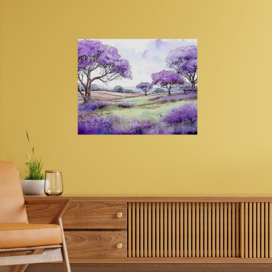 Ulupalakua Jacaranda Bomen Poster (Woonkamer 2)