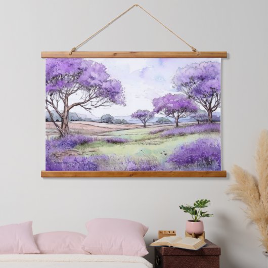 Ulupalakua Jacaranda Trees Hangend Wandkleed (Slaapkamer)