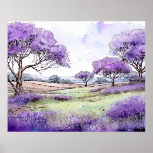 Ulupalakua Jacaranda Trees Poster (Voorkant)
