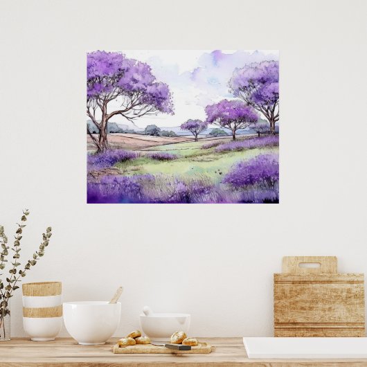 Ulupalakua Jacaranda Trees Poster (Keuken)