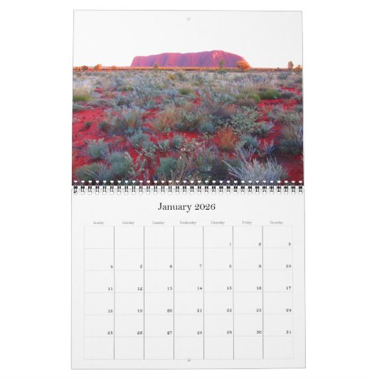 Uluru 2025 kalender (Jan 2026)