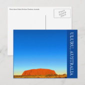 uluru australia blue sky briefkaart (Voorkant / Achterkant)