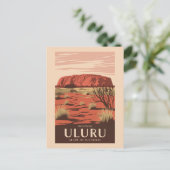 Uluru Australia Travel Art Vintage Briefkaart (Staand voorkant)