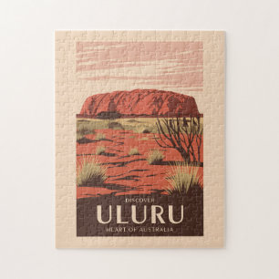 Uluru Australia Travel Art Vintage Legpuzzel