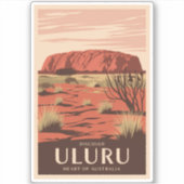 Uluru Australia Travel Art Vintage Sticker (Voorkant)