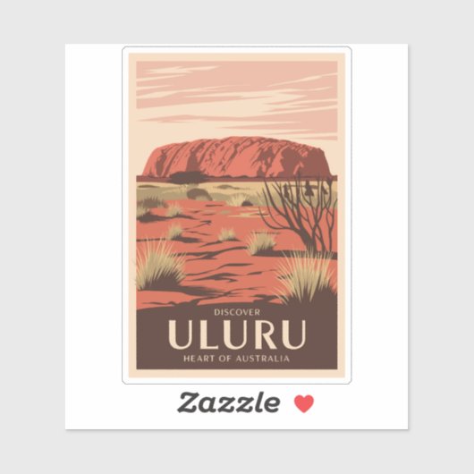 Uluru Australia Travel Art Vintage Sticker (Vel)