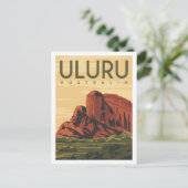 Uluru Australië Beroemde Reisplaats Illustratie Briefkaart (Staand voorkant)