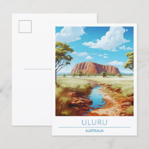 Uluru Australië Italië Vintage Travel Briefkaart