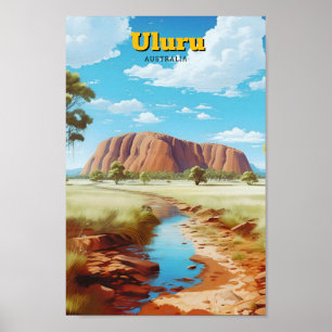 Uluru Australië Italië Vintage Travel Poster