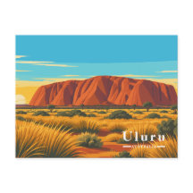 Uluru Australië Reizen in Retro Stijl