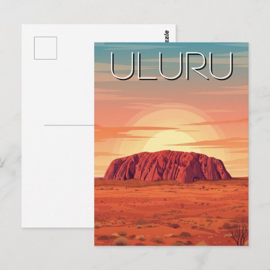  Uluru Australië zonsondergang Briefkaart (Voorkant / Achterkant)