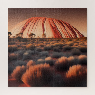 Uluru "Ayers Rock" Australia olieverf, Legpuzzel