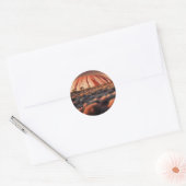 Uluru "Ayers Rock" Australia olieverf, Ronde Sticker (Envelop)