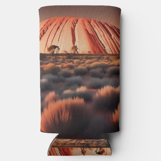 Uluru "Ayers Rock" Australia olieverf, Seltzer Blikjeskoeler (Achterkant)