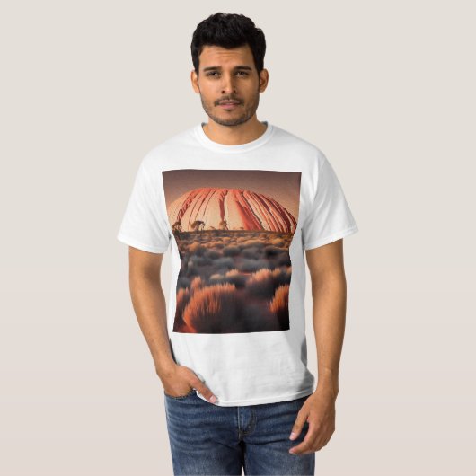 Uluru "Ayers Rock" Australia olieverf, T-shirt (Voorkant volledig)