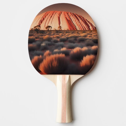 Uluru "Ayers Rock" Australia olieverf, Tafeltennisbatje (Voorkant)
