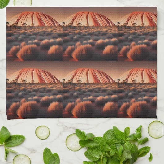 Uluru "Ayers Rock" Australia olieverf, Theedoek (Gevouwen)