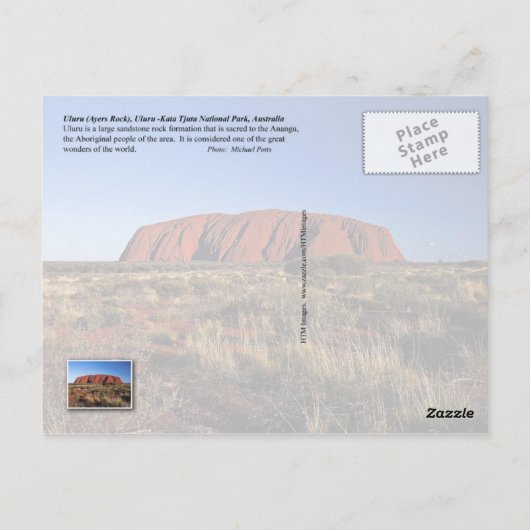 Uluru (Ayers Rock), Australië Briefkaart (Achterkant)