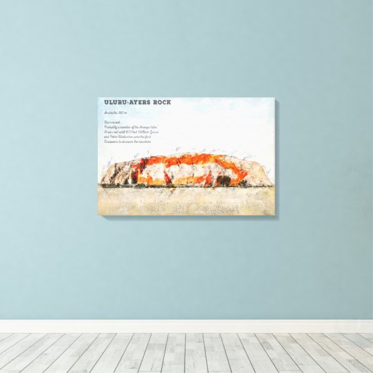 Uluru, Ayers Rock Canvas Afdruk (Insitu (Houten vloer))