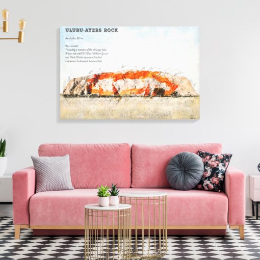 Uluru, Ayers Rock Canvas Afdruk (Insitu (Woonkamer))