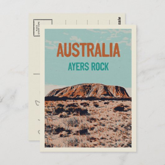 Uluru Ayers Rock, Northern Territory Australia Briefkaart (Voorkant / Achterkant)