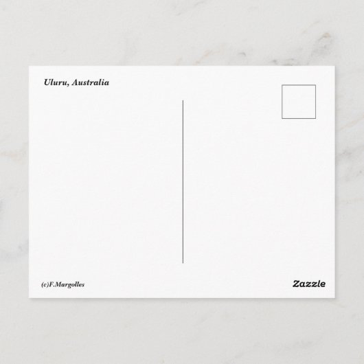 Uluru-Briefkaart Briefkaart (Achterkant)