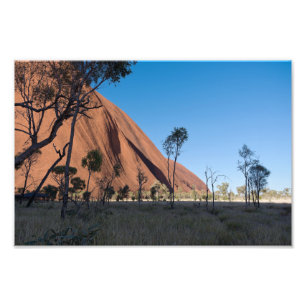 Uluru en woestijnvlakte foto afdruk