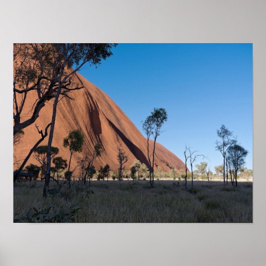 Uluru en woestijnvlakte poster (Voorkant)