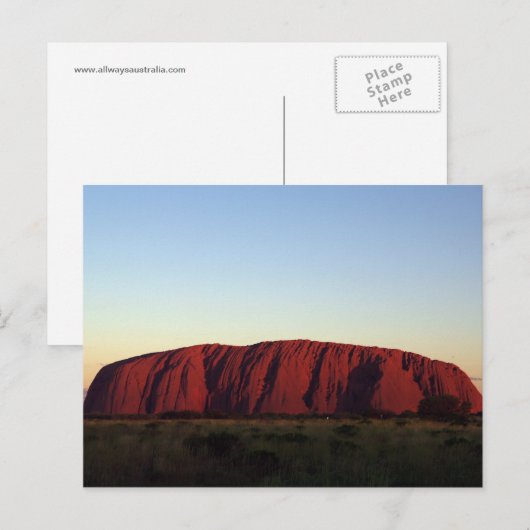 Uluru op zonsondergang briefkaart (Voorkant / Achterkant)