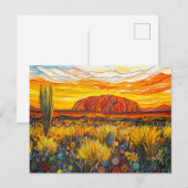 Uluru Outback-landschap in Quilling-stijl Briefkaart (Voorkant / Achterkant)