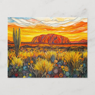 Uluru Outback-landschap in Quilling-stijl Briefkaart