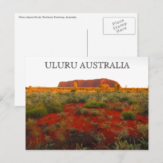 uluru rode centrumwoestijn briefkaart (Voorkant / Achterkant)