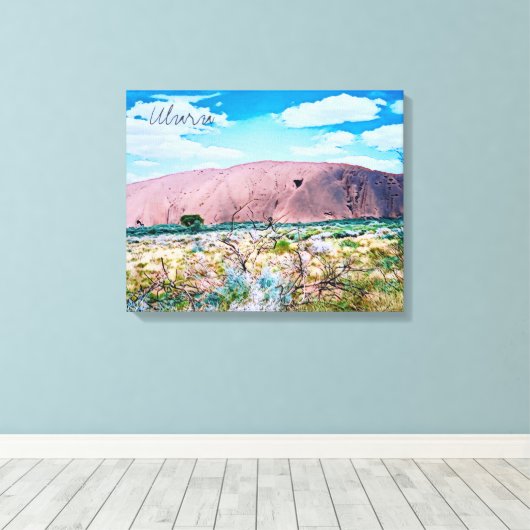 Uluru sunrise Centraal Australië reizen Canvas Afdruk (Insitu (Houten vloer))