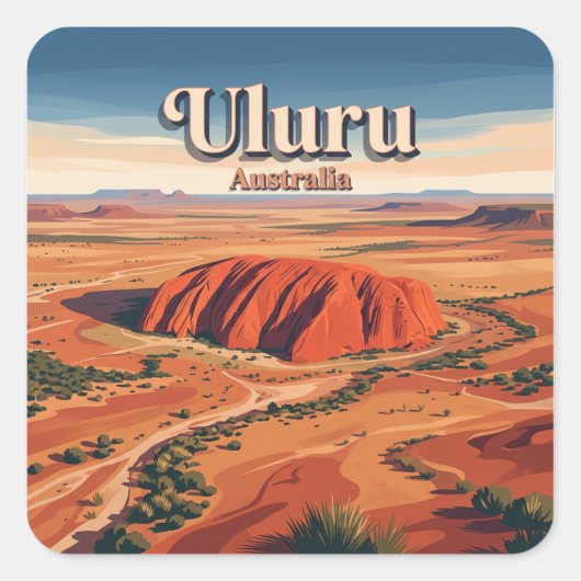 Uluru Yulara Australië Vierkante Sticker (Voorkant)