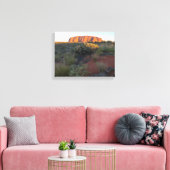 Uluru-zonsopgang en woestijnflora canvas afdruk (Insitu (Woonkamer))