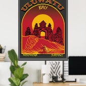 Uluwatu Bali Indonesia Surfbreak Poster (Thuiskantoor)