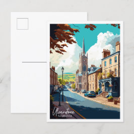 Ulverstone Tasmanië vintage reisillustratie Briefkaart