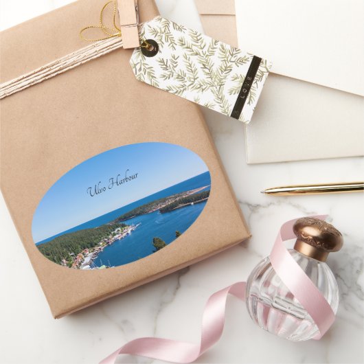 Ulvo Harbour, Hoga-Kusten, Zweden Ovale Sticker (Geschenken)