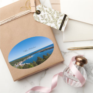 Ulvo Harbour, Hoga-Kusten, Zweden Ovale Sticker