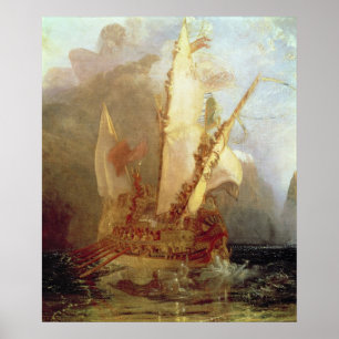 Ulysses Deriding Polyphemus, details van het schip Poster