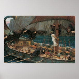 Ulysses en de Sirenen door John William Waterhouse Poster