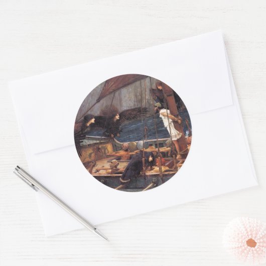 Ulysses en Sirens Ronde Sticker (Envelop)