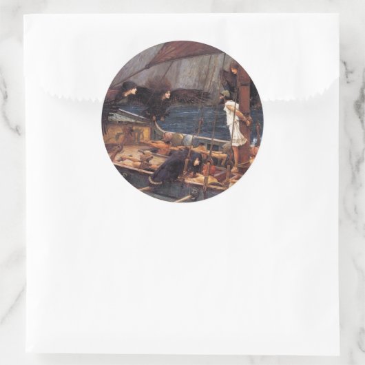 Ulysses en Sirens Ronde Sticker (Tas)