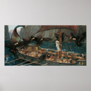 Ulysses en Sirens van John William Waterhouse Poster