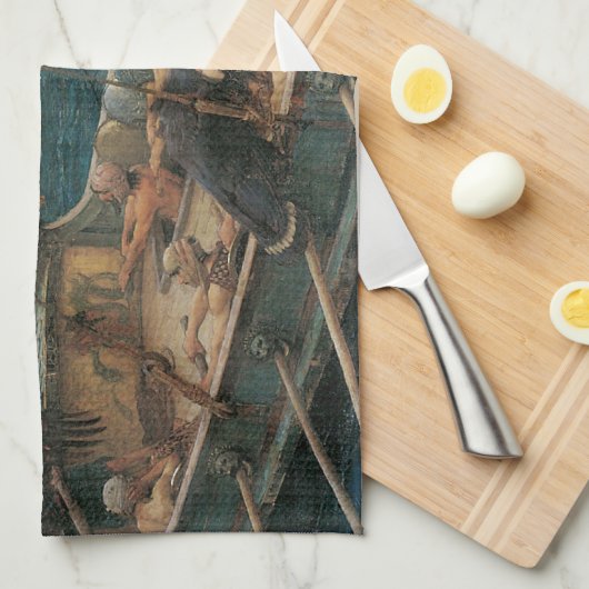 Ulysses en Sirens van John William Waterhouse Theedoek (Quarter Fold)