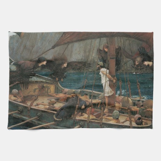 Ulysses en Sirens van John William Waterhouse Theedoek (Horizontaal)