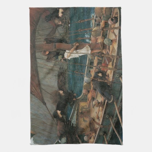 Ulysses en Sirens van John William Waterhouse Theedoek (Verticaal)